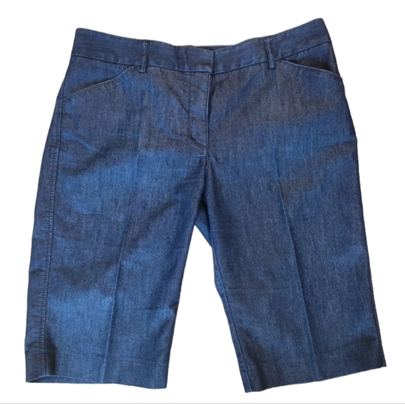 Express Design Studio Editor Dark Denim Jean Shorts Size 10 - Picture 1 of 3